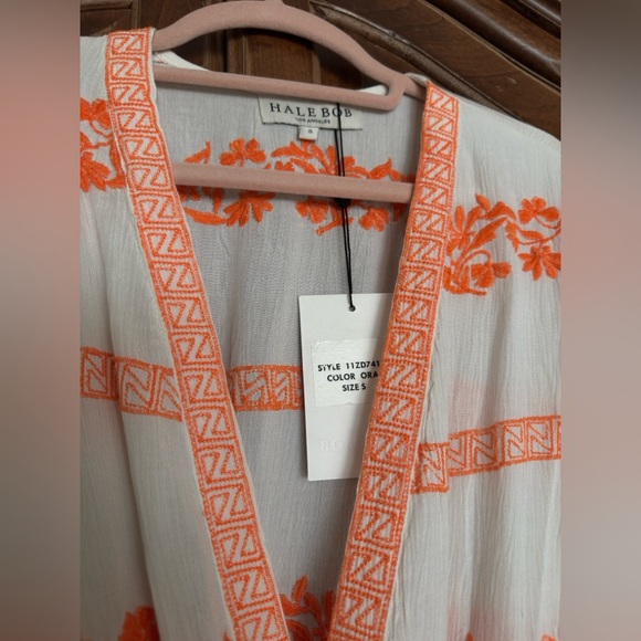 NWT Hale Bob Bamboo Lounge Robe Kimono Wrap Boho Chic Duster Pajama Small - Picture 5 of 14